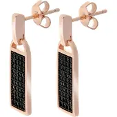 Orphelia Tropfenohrringe für Damen, 925er Sterlingsilber, Schwarz/Rose, ZO-6045