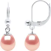 Diadema - Ohrringe - Silber und echte Süßwasserperlen - Rosa