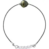 Diadema - Armband Love Bond - Schwarzes Nylon - Tahiti-Perle - Regenbogen