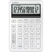 Casio Tischrechner MS-200DQ, 12 Stellen, LC-Display, Steuerberechnung, Gewinnermittlung, Batterie-/Solarbetrieb, B 101 x H 154,5 mm, weiß