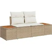 vidaXL Gartensofa-set 5 stk. Beige Poly Rattan