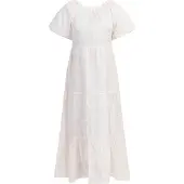 Mymo Maxikleid Damen Weiss Pinkorange Punkte
