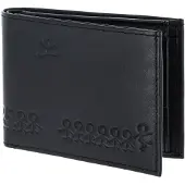OXMOX Leder Geldbörse Leather Pocketbörse Jumping Jack Embossed Black schwarz