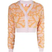 Mymo Strickjacke Damen orange rosa