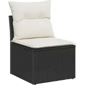 vidaXL Gartensofa-set 9 stk. 6-Sitzanzahl Schwarz und Creme