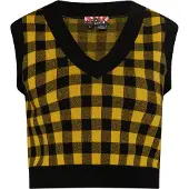 Mymo strickpullunder Damen Schwarz Gelb