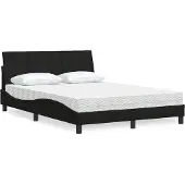 vidaXL Bett mit Matratze "Hanko" Schwarz 120x200 cm Stoff