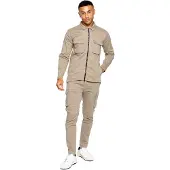 Enzo | Herren Cargo-Trainingsanzug-Set - Beige