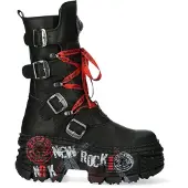 New rock mittelhohe Punk-Lederstiefel-WALL028B-C1