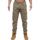 Enzo | Herren Cargo-Jogger-Jeans - Beige