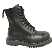 Grinders Stag CS Schwarze Unisex-Sicherheits-Stahlkappen-Militär-Punk-Stiefel