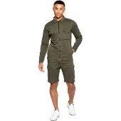 Enzo | Herren Cargo-Trainingsanzug mit Shorts Set - Khaki