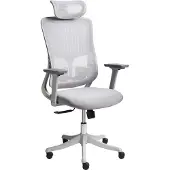 Beliani Bürostuhl Grau Mesh Höhenverstellbar Drehbar mit Verstellbaren Armlehnen und Kopfstütze Modernes Design Drehstuhl für Homeoffice Arbeitszimmer