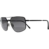 Ray-Ban RB3666 002/K3 poliert schwarz silber polarisierte Sonnenbrille