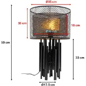 Kare Design Tischlampe Coachella Glam, schwarz, für Wohn- / Esszimmer, Metall, Design, Tischlampe