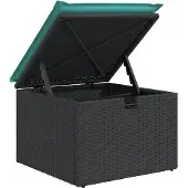 vidaXL 8-teiliges Gartensofa-Set mit Kissen, schwarzes Polyrattan