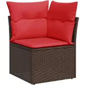vidaXL 6-teiliges Gartensofa-Set mit Kissen, braun, Polyrattan