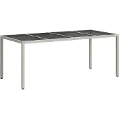 vidaXL Gartentisch Weiß Poly-Rattan