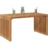 vidaXL Garten-Beistelltisch Braun 70 x 37,5 x 35,5 cm Massivholz Teak