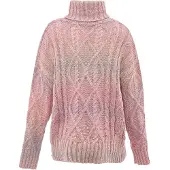 Mymo Rollkragenpullover Damen rosa gelb