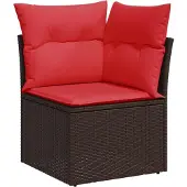 vidaXL 5-teiliges Gartensofa-Set mit Kissen, braun, Polyrattan