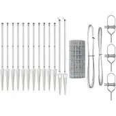 vidaXL Euro-Zaun mit Stacheln 10 x 1 m Verzinkter Stahl Silber Netz