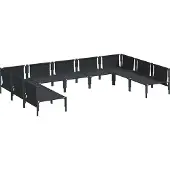 vidaXL Gartensofa-set 9 stk. Schwarz Stahl