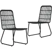 vidaXL 3-tlg. Garten-Essgruppe Poly Rattan und Glas