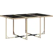 vidaXL 11-tlg. Garten-Essgruppe mit Kissen Beigemischung Poly Rattan