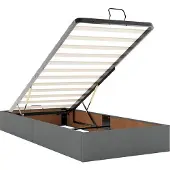 vidaXL Ottoman-Bett mit Matratzen & LEDs Dunkelgrau 200x200 cm Stoff