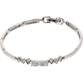 Faina Women Link Bracelet With Rhinestones in Silver | Gr.: onesize