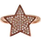 Nialaya Damen Klarer CZ Stern 925 Silberring