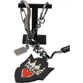 Dolce&Gabbana Black Prince Nieten Logo Silber Messing Herren Schlüsselanhänger