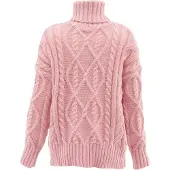 Mymo Rollkragenpullover Damen rosa