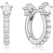 Ania Haie - HUGGIE HOOP EARRINGS - SPARKLING PAVÉ - silver