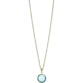Bering Decent Artic Symphony Blue Glass Gold Plated Necklace 430-28-450