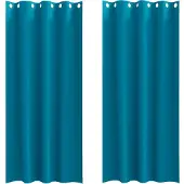 vidaXL Verdunkelungs-Vorhänge mit Ringen 2 pcs Türkis 245 x 140 cm