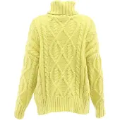 Mymo Rollkragenpullover Damen Limette