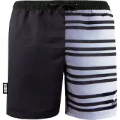 Guggen Mountain Herren Badehose mit Muster Streifen Weiß Schwarz