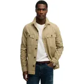 Superdry für Herren. M4011143A Military Hemd Beige (XL), Lässig, Langarm, Stoff