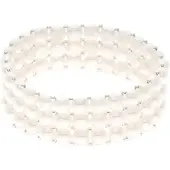 ATELIERS SAINT GERMAIN Armband 3 Reihen aus echten Süßwasserperlen - 4 mm