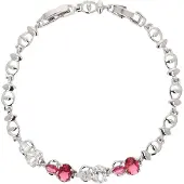 Faina Women Link Bracelet in Silver White Pink | Gr.: onesize