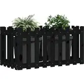 vidaXL Hochbeet Latten-Design Schwarz 100x50x50 cm Massivholz Kiefer