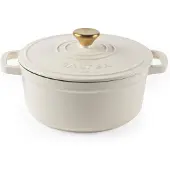 Salter BW13771C Chester 3.4L Cast Iron Casserole Pot 24 cm, Cream