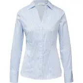 Comma Bluse Feminine Baumwollbluse mit Kragen und V-Ausschnitt