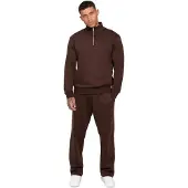 Enzo Milano | Herren Sweatshirt-Trainingsanzug-Set mit halbem Reißverschluss