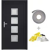 vidaXL Haustür Anthrazit 98x208 cm PVC