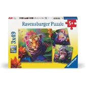 Ravensburger Puzzle 3x49 Jungle Babies 5+ Yearbeschädigt