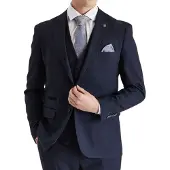 Paul Andrew Marineblauer Anzugsblazer mit Prince-of-Wales-Muster für Herren