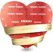 MYC Paris Überraschungsherz-Adventskalender - 14 Juwelen - Gold und Kristall